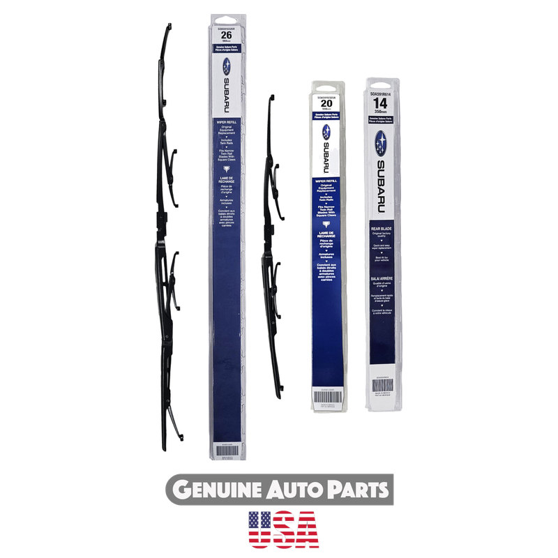 Genuine Subaru Front & Rear Wiper Blade Set 86542XA02A & 86542XA07A & WP555RRA0114 - Tribeca 2006-2007