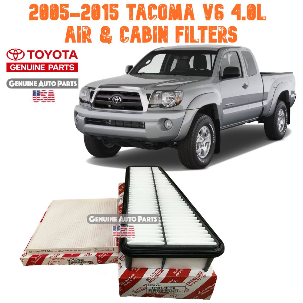 2005-2015 Toyota Tacoma 4.0L V6 Engine Air Filter & Cabin Air Filter Set